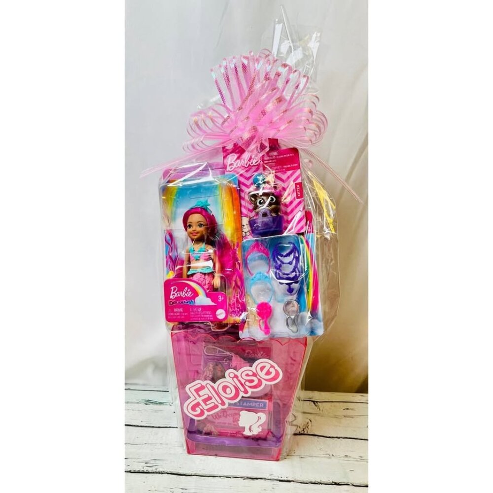 Personalized Barbie themed gift basket with toys mystery gift girls barbie theme
